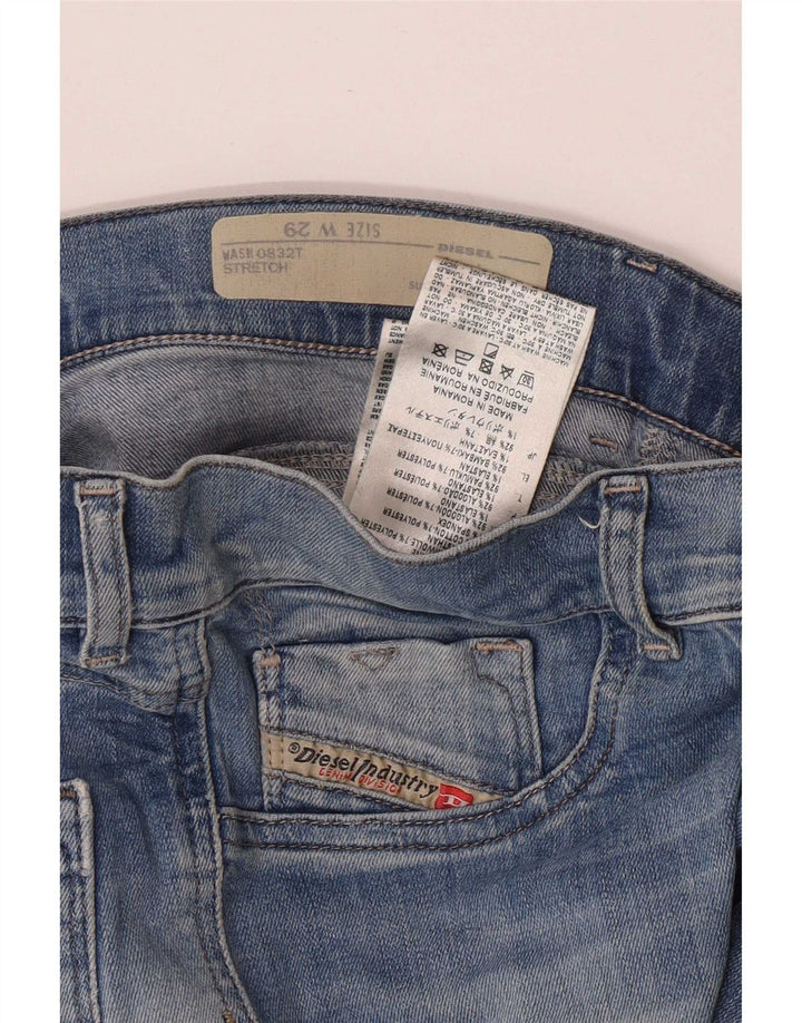 Diesel Mujer Vaqueros Super Slim Desgastados W29 L28 Algodón Azul