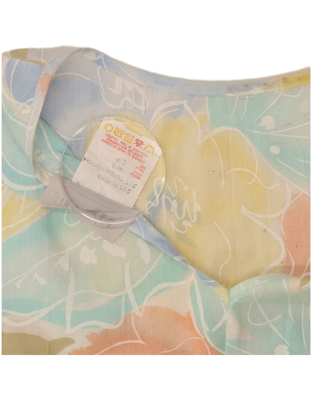 Impromptu Blusa corta para mujer UK 10 Small Poliéster floral multicolor