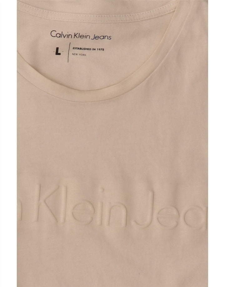 Calvin Klein Jeans - Camiseta gráfica para hombre, talla grande, color blanco