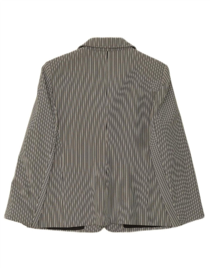 GIANFRANCO FERRE Womens 3 Button Blazer Jacket UK 18 XL Grey Striped