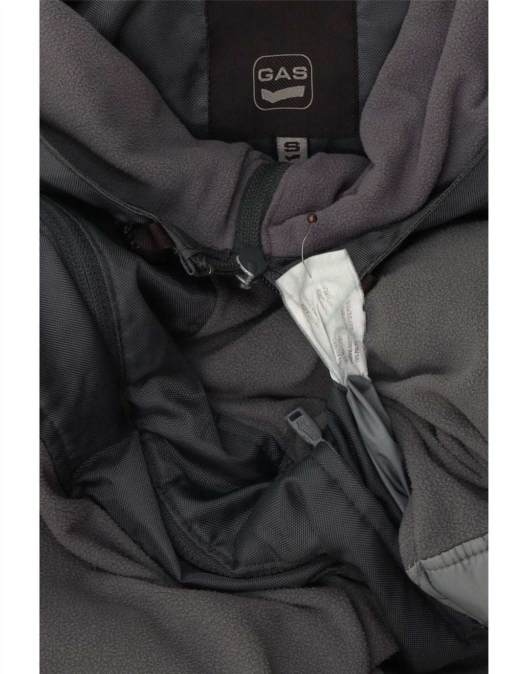 Chaqueta cortavientos con capucha para hombre Gas, poliéster gris pequeño