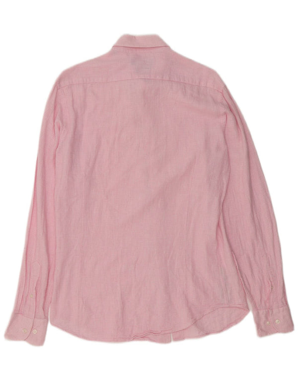 Camisa Massimo Dutti Hombre Small Cuadros Rosa Algodón