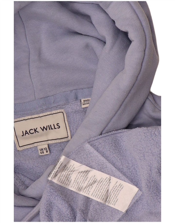 JACK WILLS Jersey con capucha gráfico para mujer Reino Unido 12 Algodón morado mediano