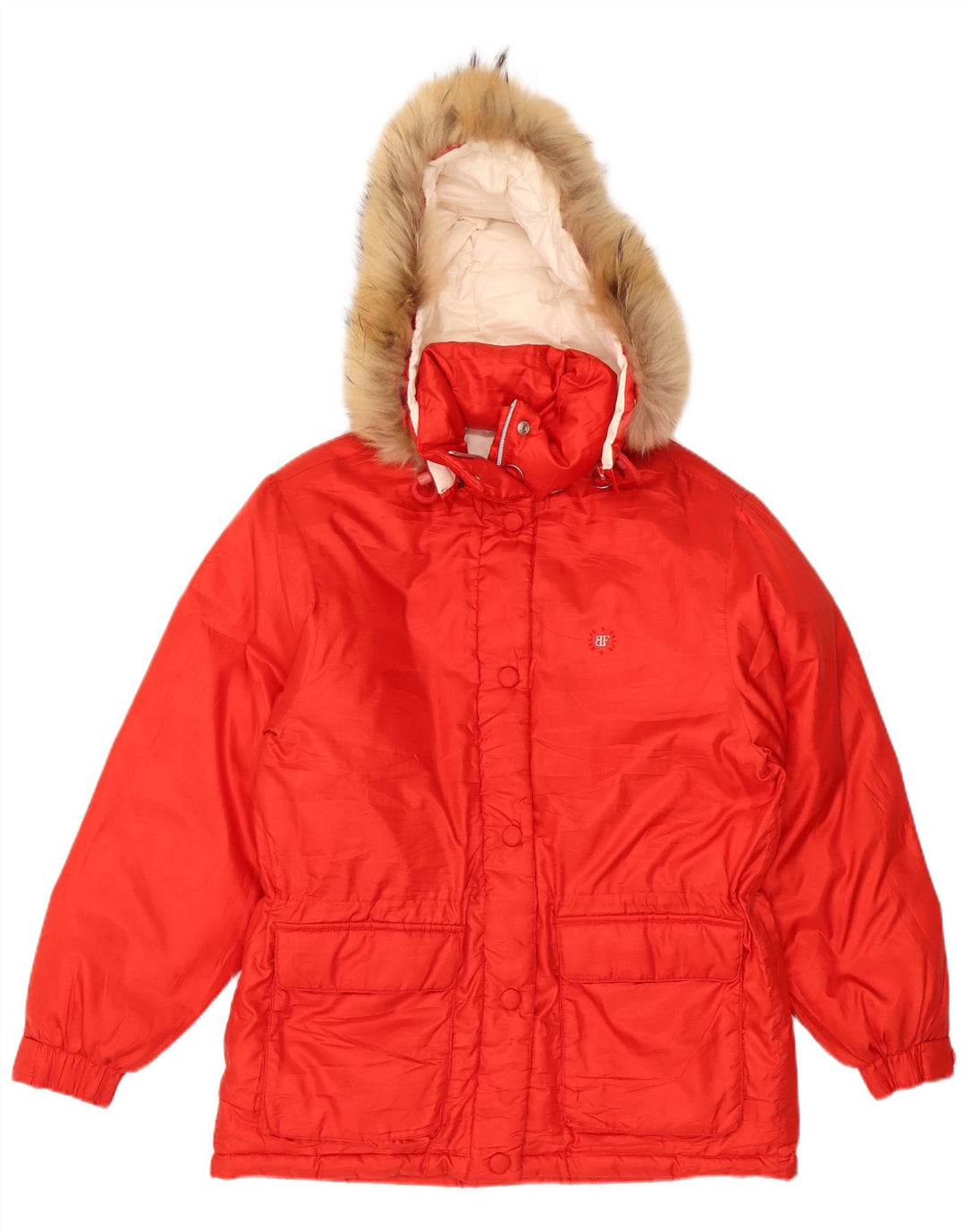 Belfe & Chaqueta acolchada extragrande con capucha para mujer IT 46 Poliéster rojo grande