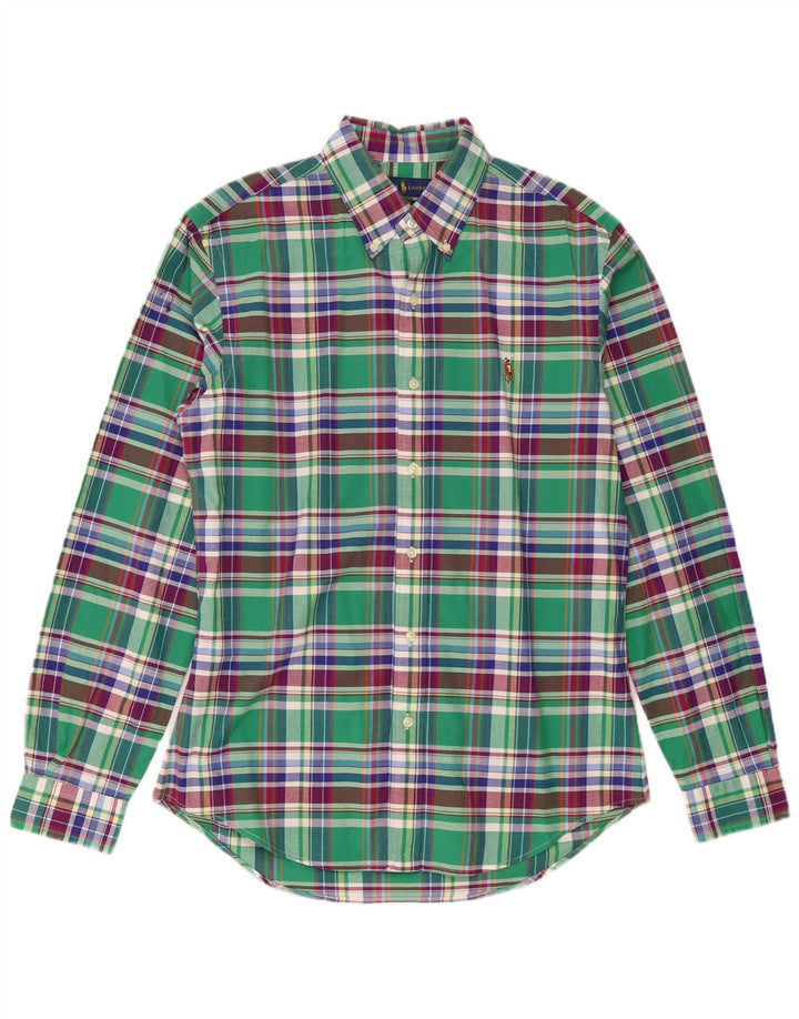 Camisa Ralph Lauren Hombre Slim Fit Algodón A Cuadros Verde Medio