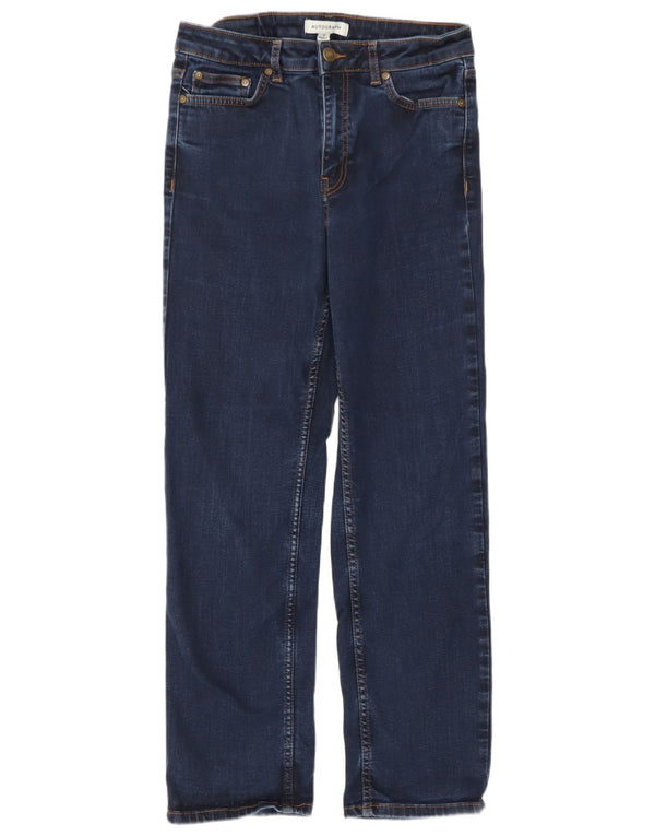 Marks & Spencer Vaqueros rectos para mujer UK 12 Medium W30 L27 Azul marino Algodón