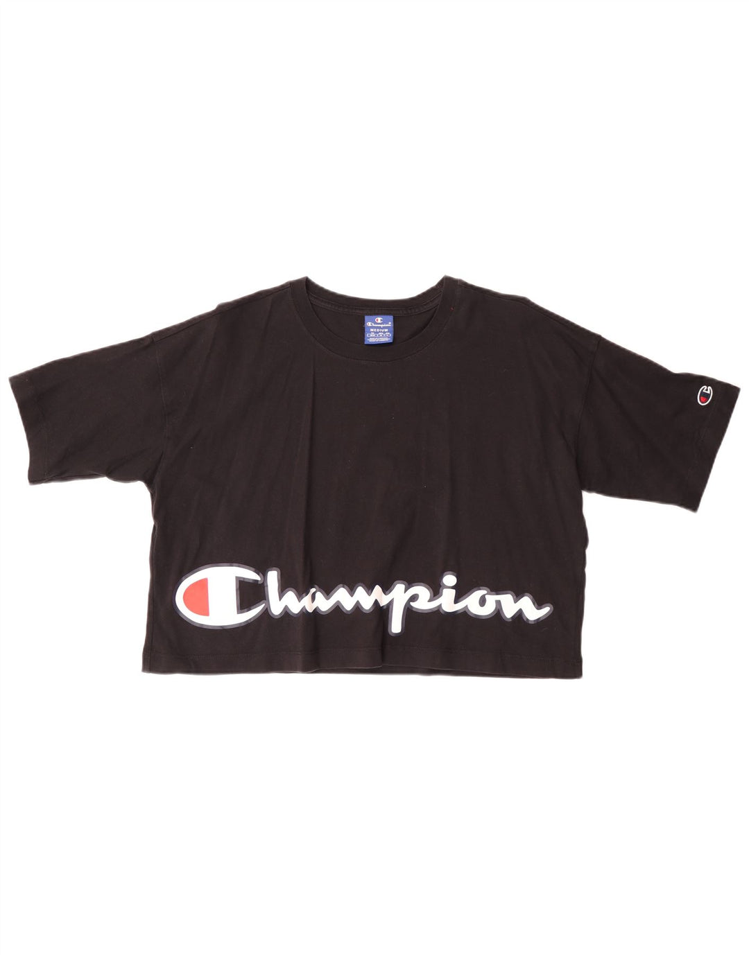 CHAMPION Camiseta corta con gráfico para mujer UK 40 Medium Black