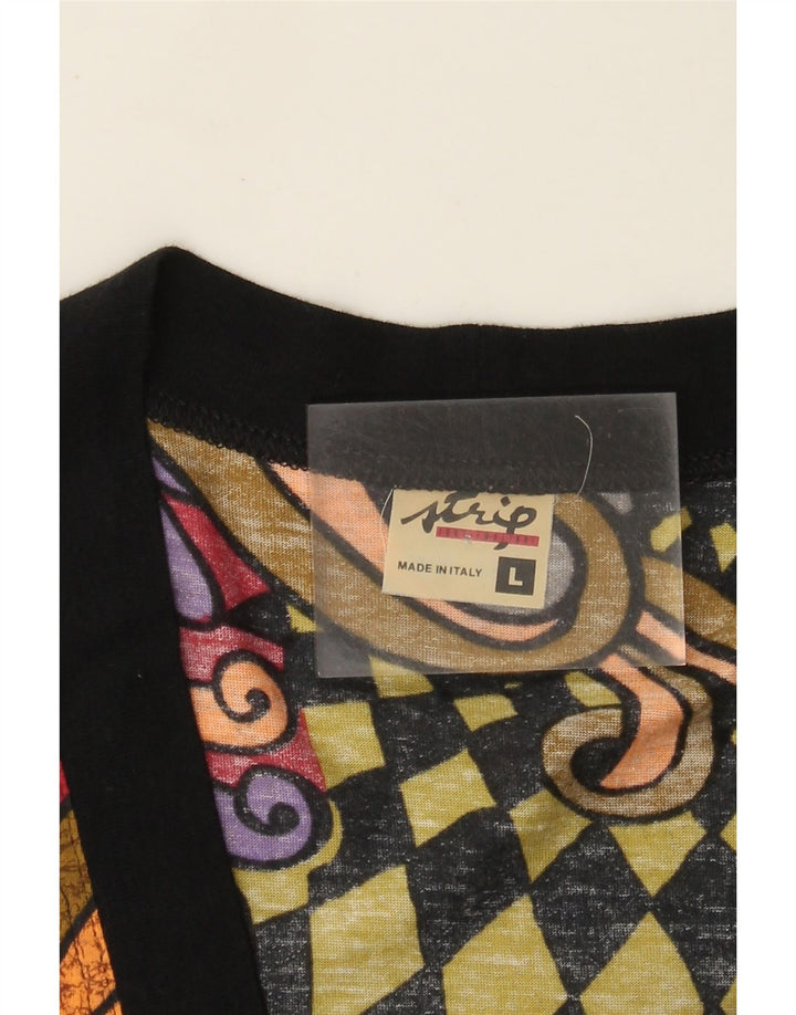 Vintage mujer oversized Cardigan Top Reino Unido 16 Grande multicolor geométrico