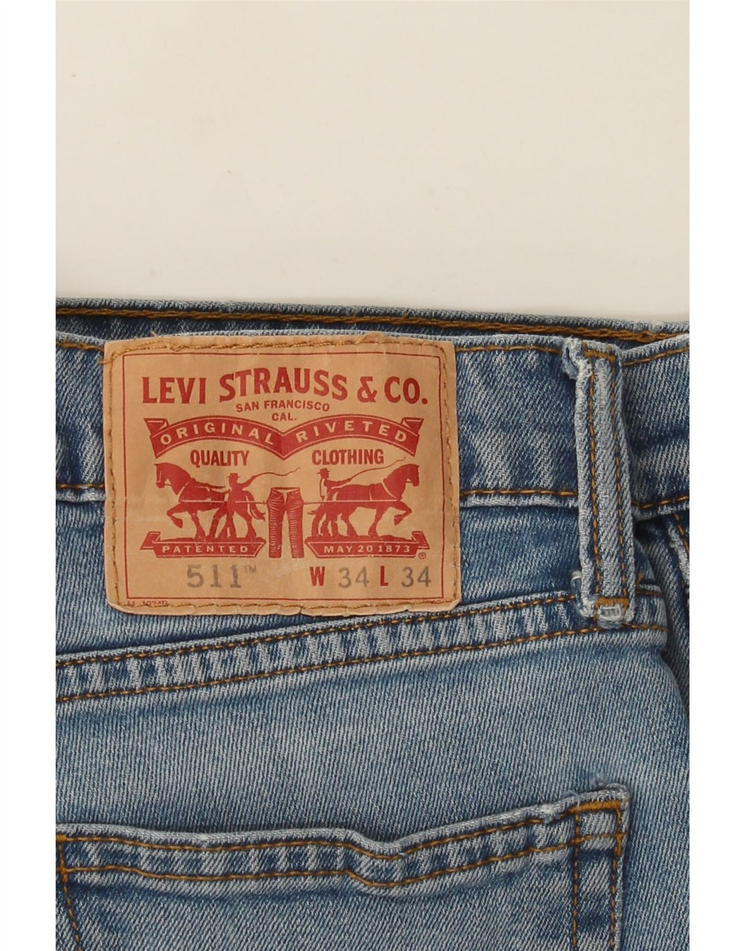 Levi's Hombre 511 Slim Jeans W34 L34 Algodón Azul