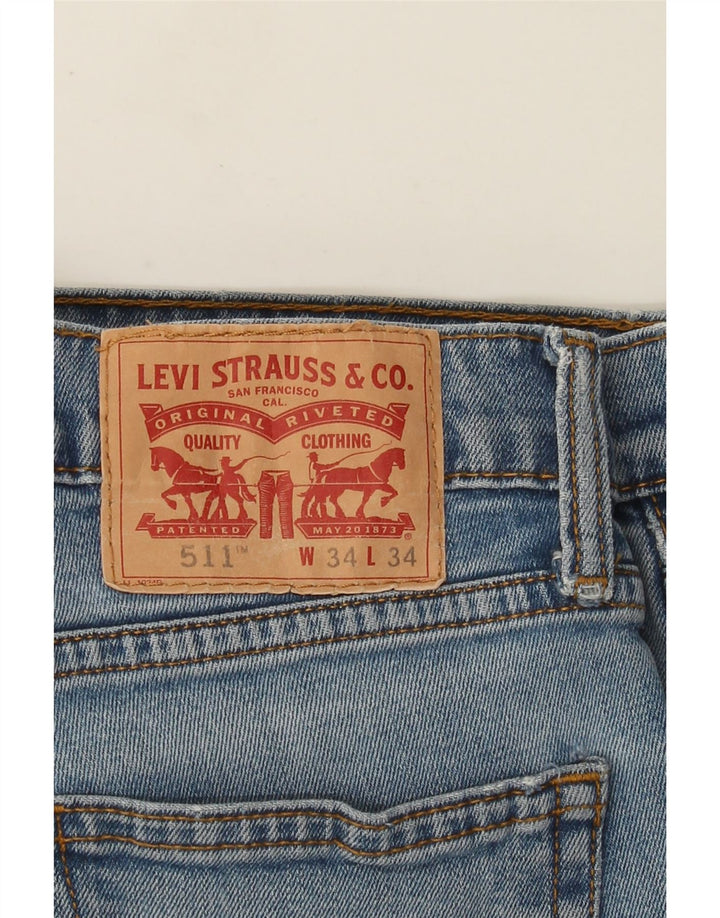 Levi's Hombre 511 Slim Jeans W34 L34 Algodón Azul