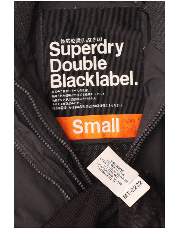 Superdry Chaqueta impermeable gráfica para mujer, talla 40, nailon gris pequeño
