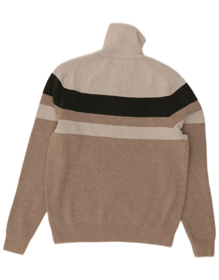 Marks & Spencer Suéter tipo jersey con cuello y cremallera para mujer UK 40 Small Grey Colourblock
