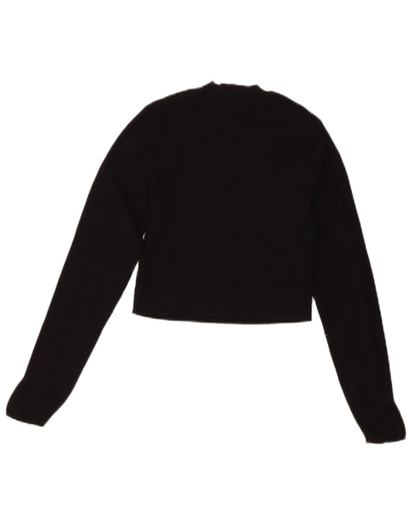 Jack Wills Suéter corto con cuello redondo para mujer UK 10 Small Viscosa negra