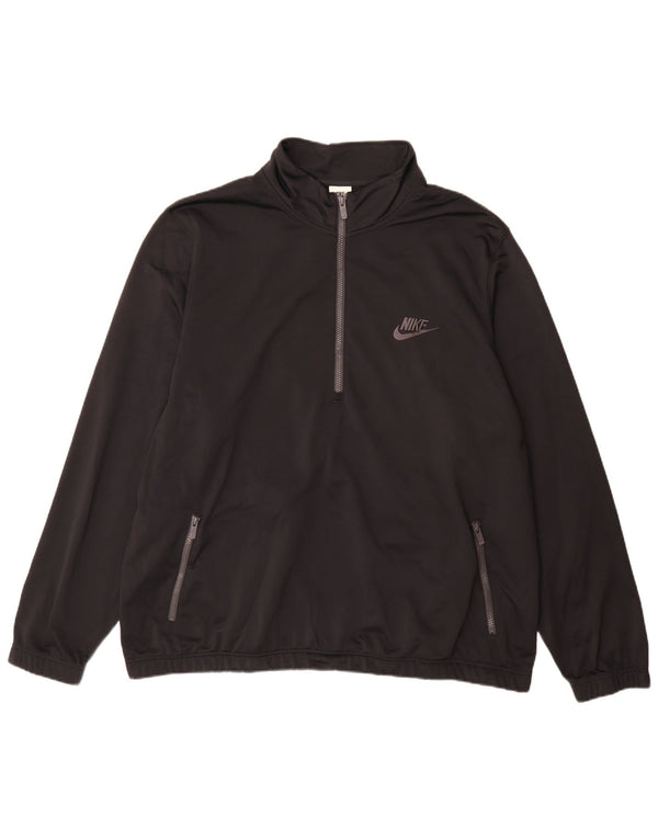 Nike - Sudadera con cuello y cremallera para hombre, talla 3XL, poliéster negro