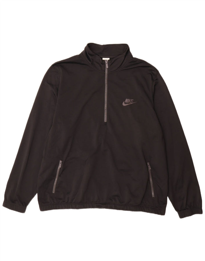 Nike - Sudadera con cuello y cremallera para hombre, talla 3XL, poliéster negro