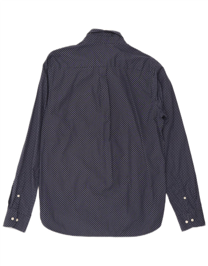SUPERDRY Mens Regular Fit Shirt Medium Navy Blue Spotted Cotton