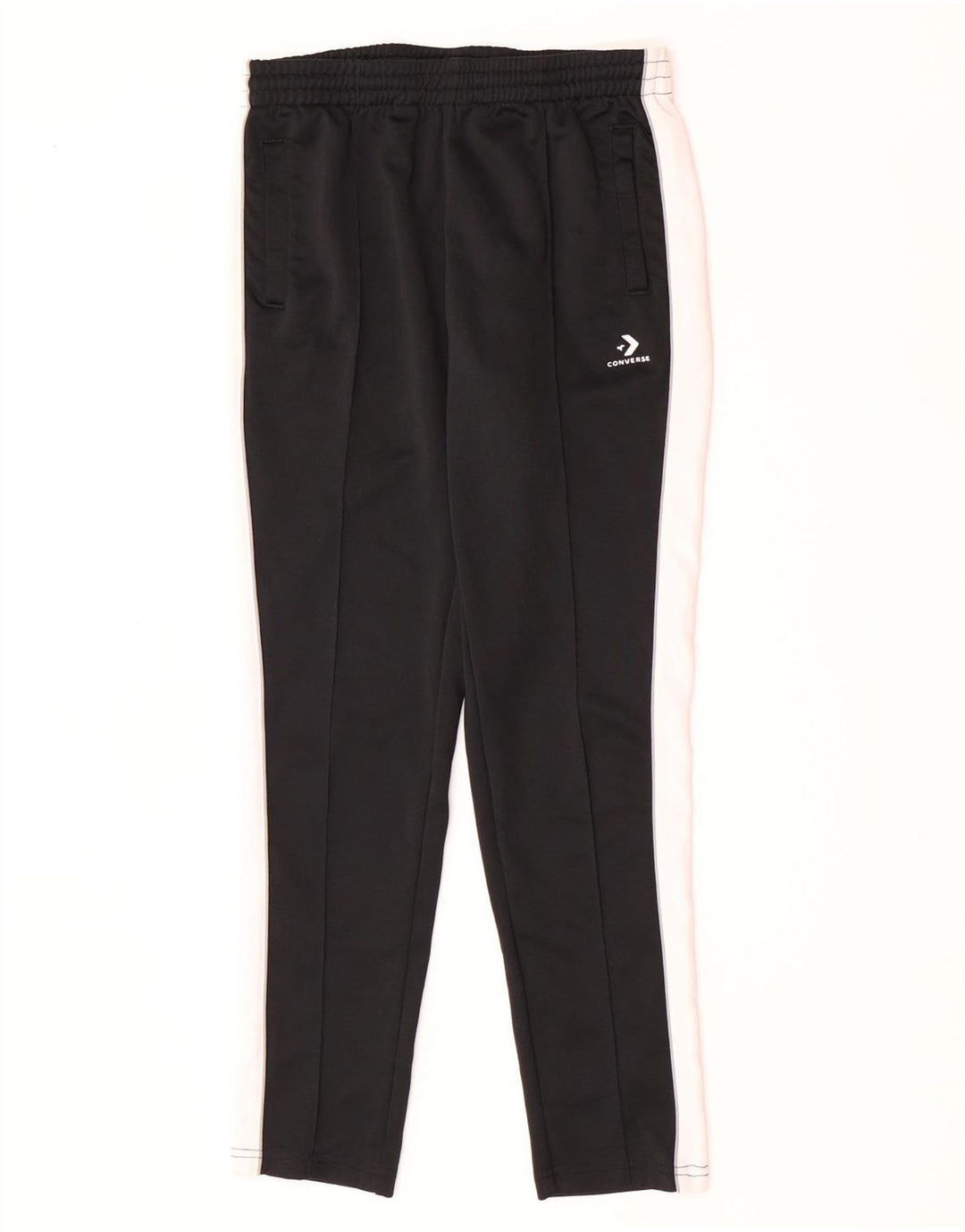 Converse - Pantalones de chándal para mujer (talla 8), color negro, poliéster