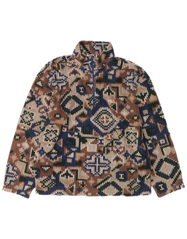 Fila Mens Loose Fit Fleece Jumper IT 50 Medium Multicoloured Geometric