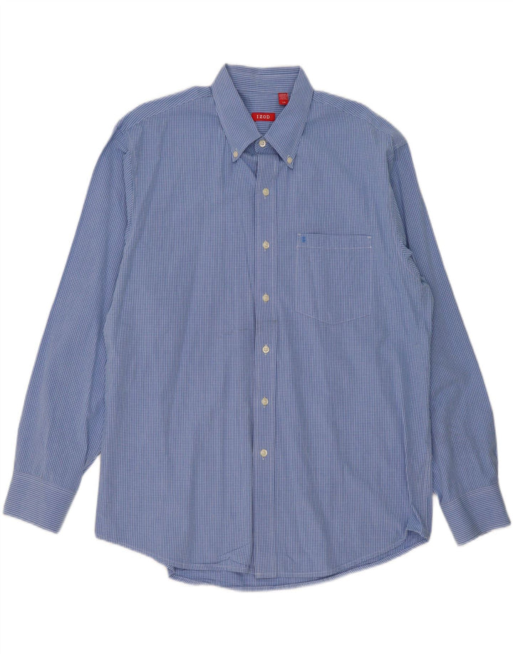 IZOD Mens Shirt Large Blue Check Cotton Vintage Izod and Second-Hand Izod from Messina Hembry 