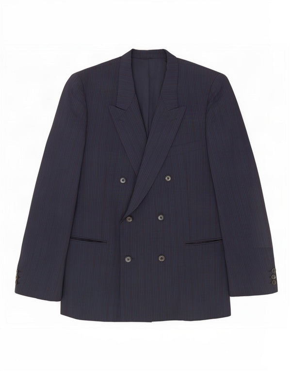 Monti Chaqueta tipo blazer con doble botonadura para hombre IT 56 3XL Lana a rayas azul marino