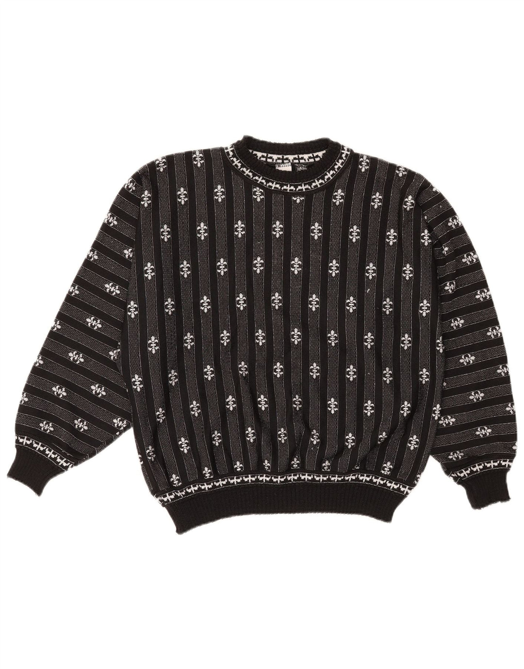 C & A - Jersey extragrande con cuello redondo para mujer, talla 40, tamaño mediano, color negro a rayas