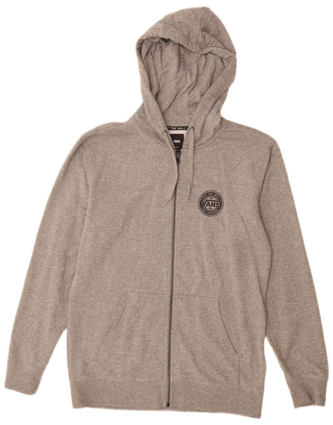 Vans - Sudadera con capucha y cremallera para hombre, talla pequeña, algodón gris