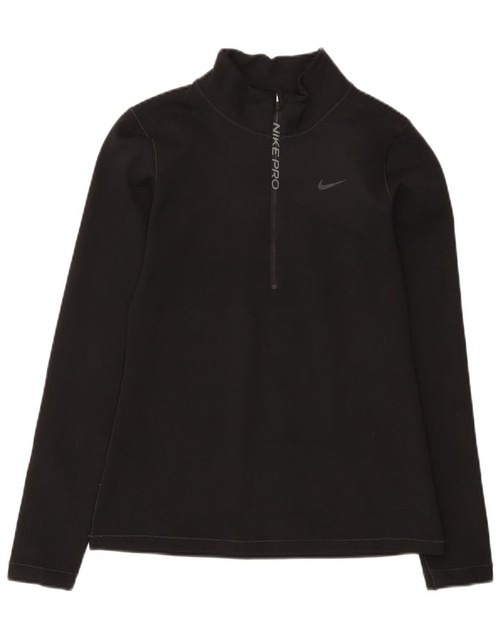 Nike Dri Fit - Chándal con cremallera y cuello para hombre, talla pequeña, poliéster negro