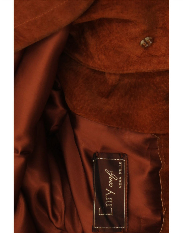 Vintage hombres ante chaqueta Reino Unido 40 cuero marrón grande