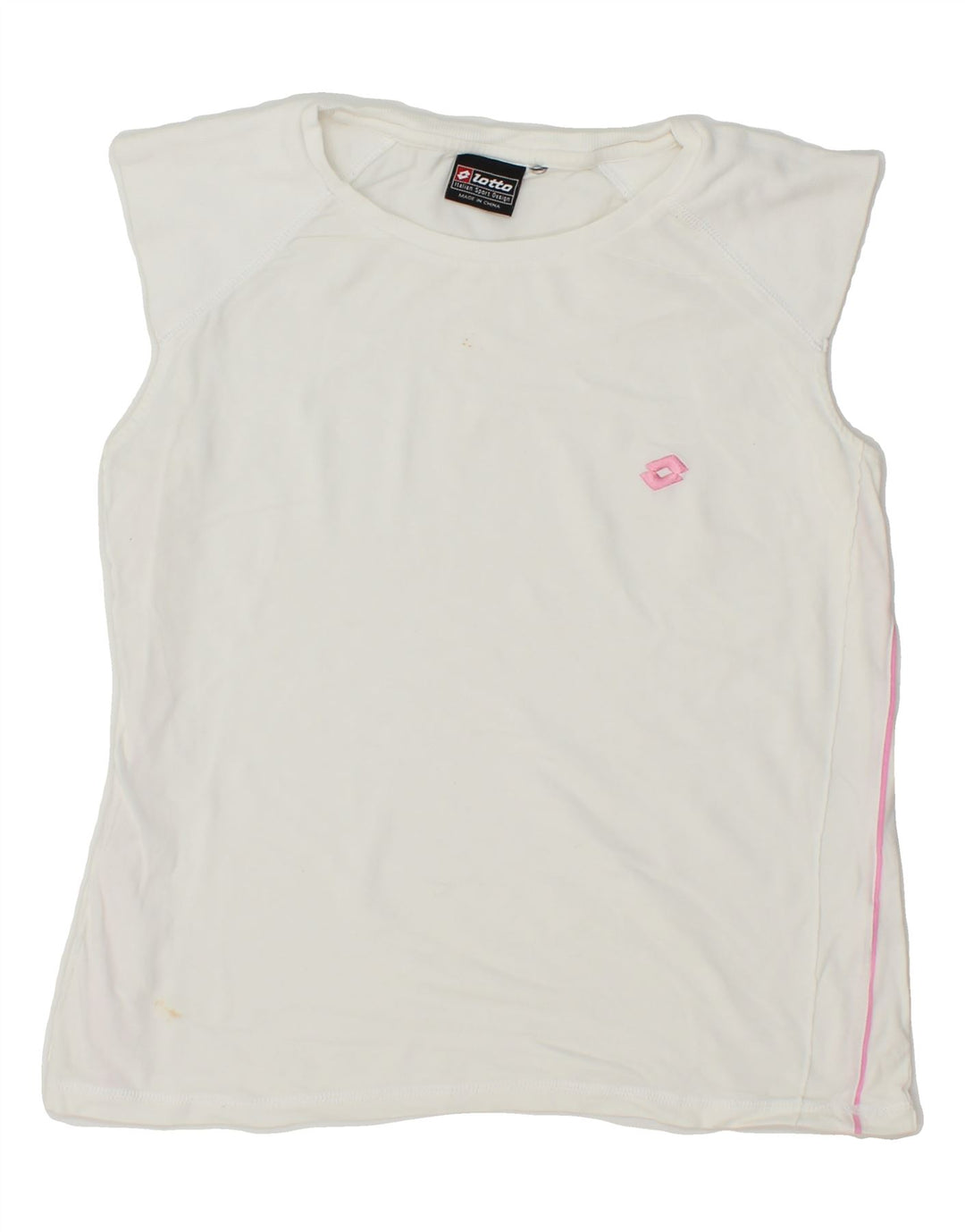 LOTTO Womens Vest Top UK 12 Medium White Vintage Lotto and Second-Hand Lotto from Messina Hembry 