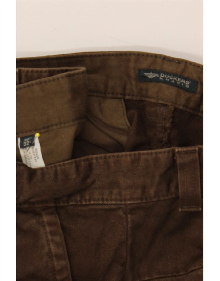 DOCKERS Pantalón chino cónico caqui para hombre W32 L32 Algodón marrón