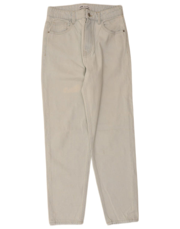 Zara Vaqueros Cónicos Para Mujer EU 36 XS W26 L27 Algodón Azul
