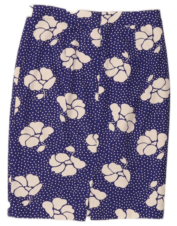 Falda recta para mujer Boden UK 10 Small W30 Algodón floral azul
