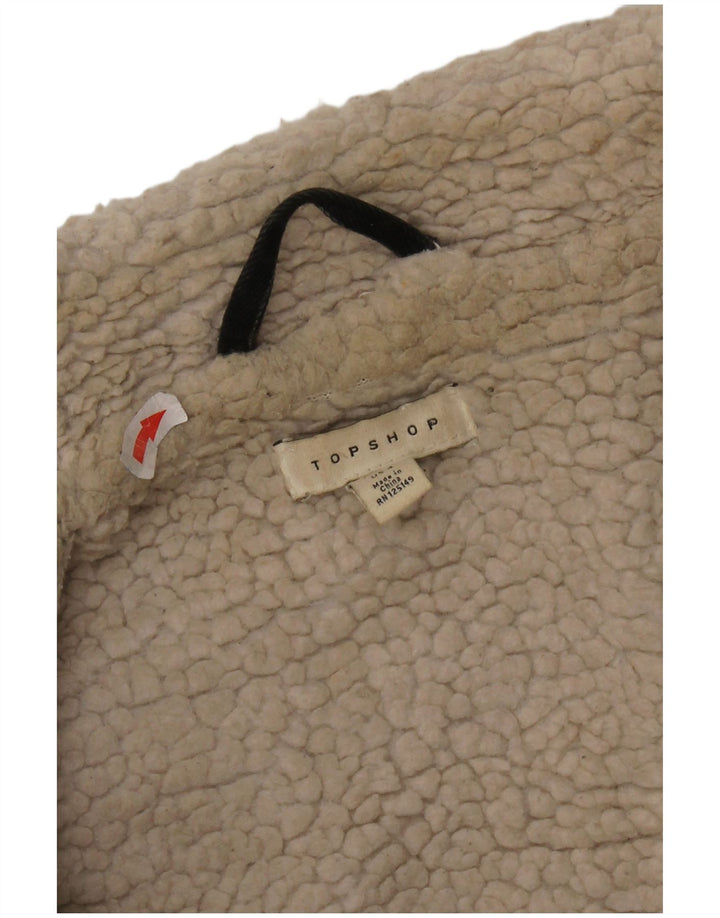 Topshop Chaqueta Vaquera Sherpa Extragrande para Mujer UK 8 Small Black Classic