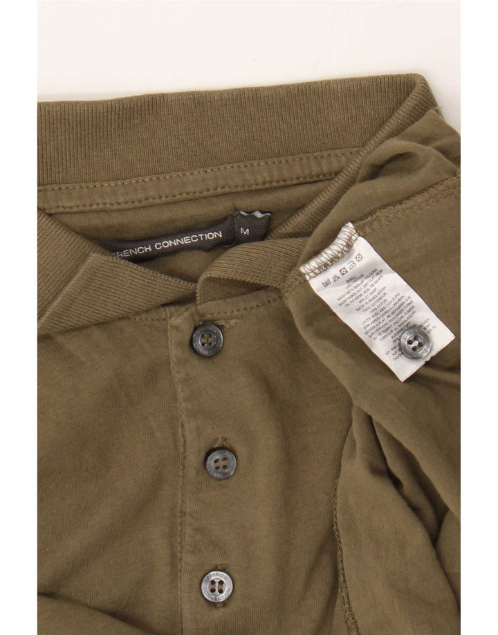 French Connection Polo de Manga Larga de Ajuste Regular para Hombre Caqui Medio