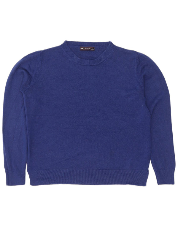 Marks & Spencer Jersey de Cuello Redondo para Mujer UK 40 Acrílico Azul Medio
