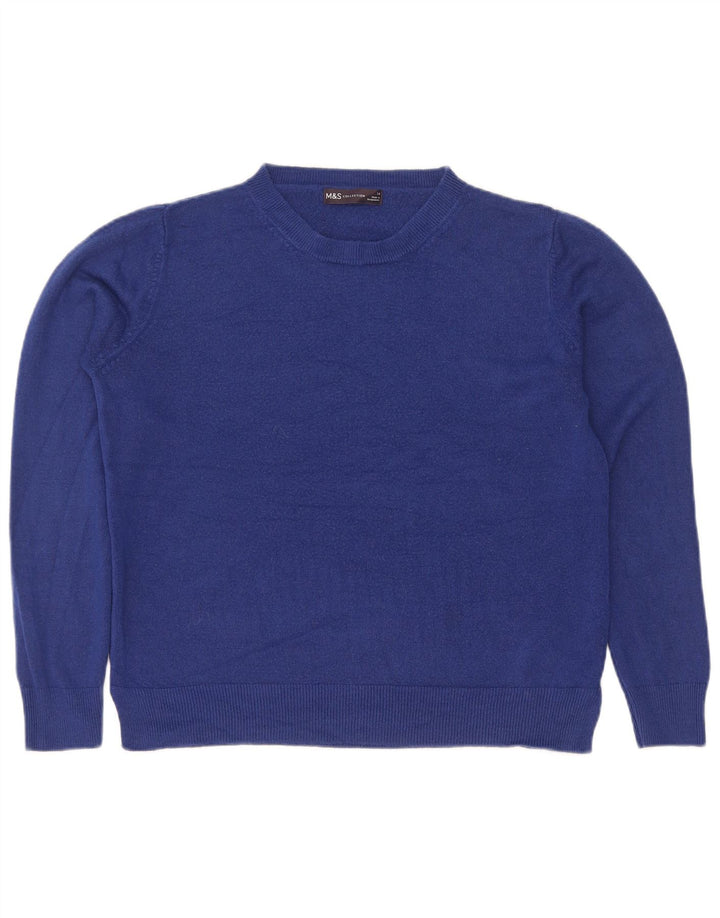 Marks & Spencer Jersey de Cuello Redondo para Mujer UK 40 Acrílico Azul Medio