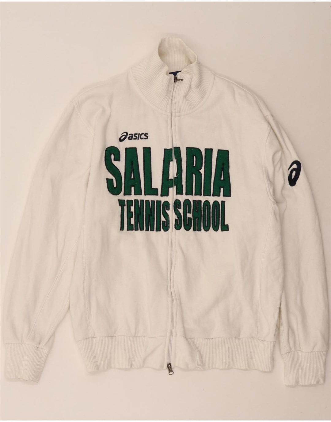 ASICS Chaqueta de chándal gráfica para hombre XL Algodón blanco