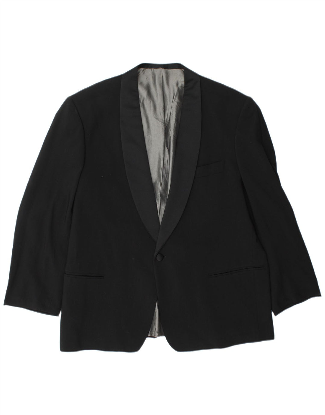 Lebole Chaqueta tipo blazer con 1 botón para hombre UK 42 XL Negro