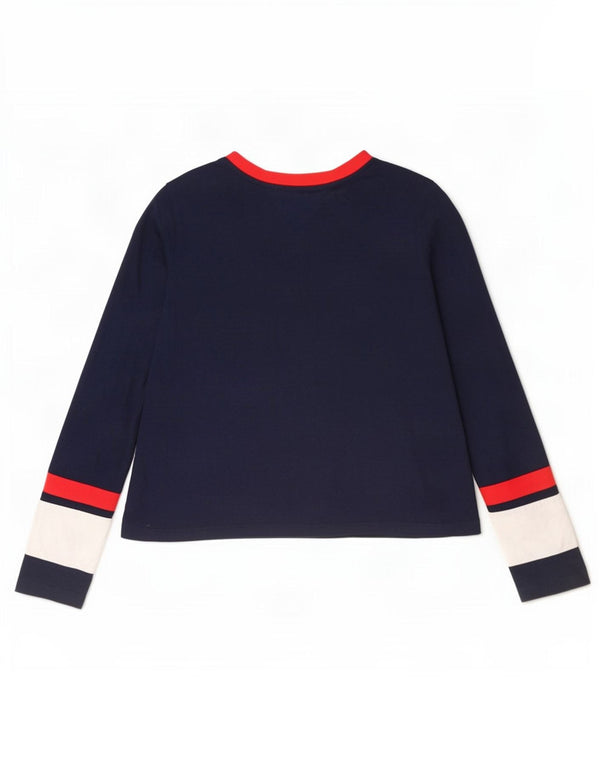 Tommy Hilfiger Top para mujer de manga larga UK 40 Medium Azul marino Colorblock