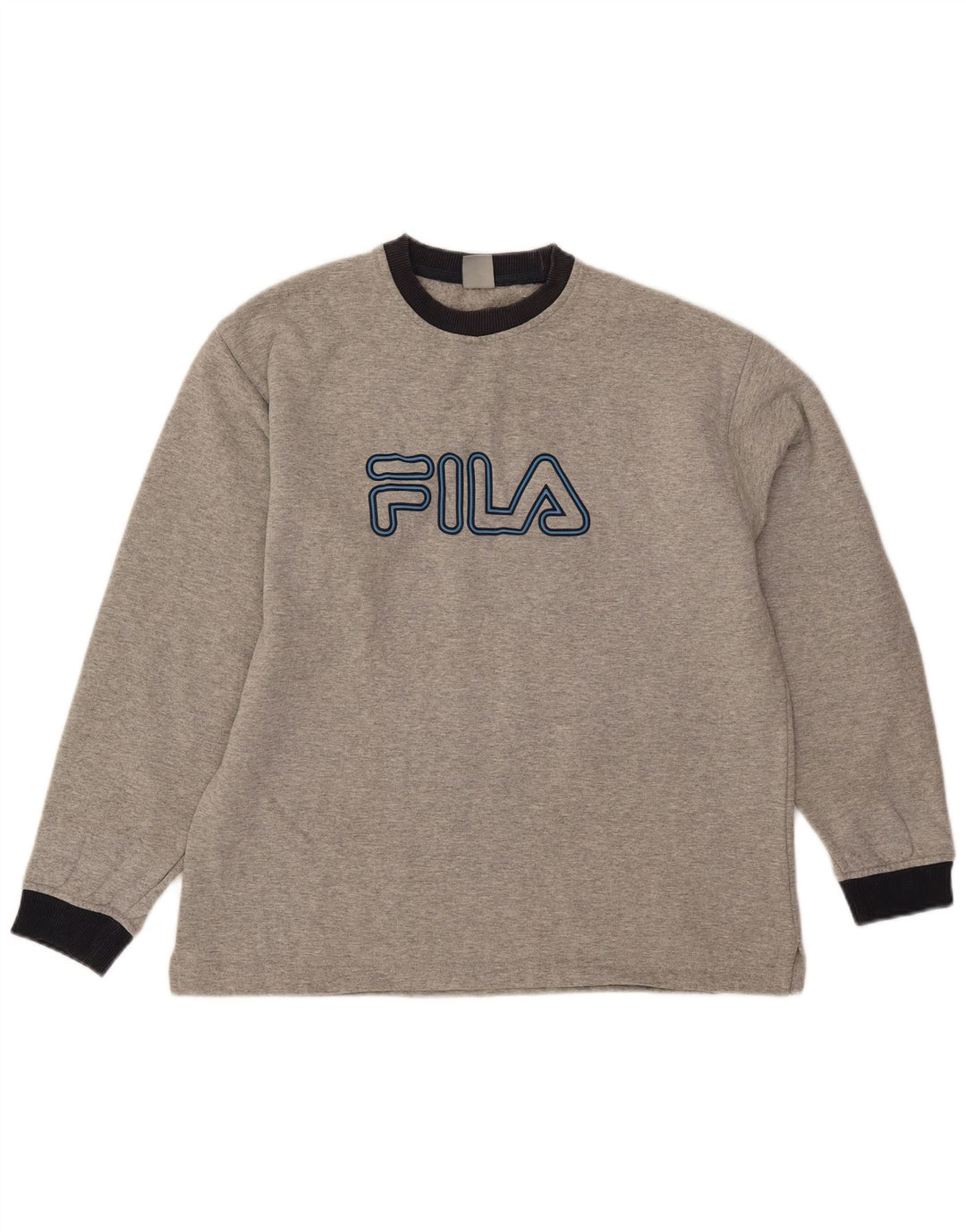 Fila Mens Graphic Sudadera Jumper IT 48 Algodón moteado gris medio