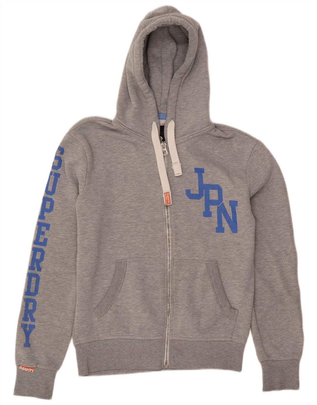 Superdry Sudadera con capucha y cremallera gráfica para hombre Poliéster gris medio