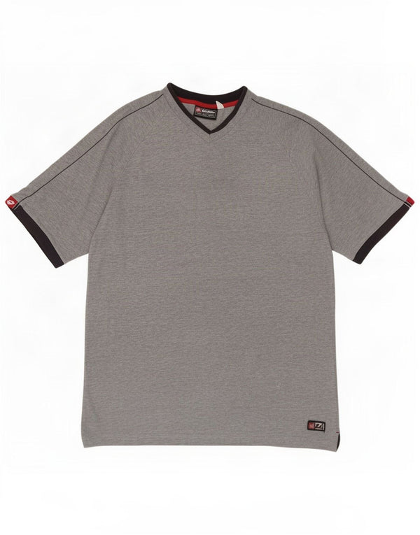 Lotto Mens T-Shirt Top Large Grey Cotton