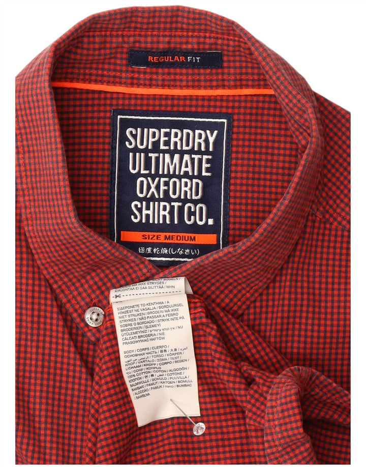 SUPERDRY Camisa Regular Fit De Algodón A Cuadros Rojo Medio Para Hombre