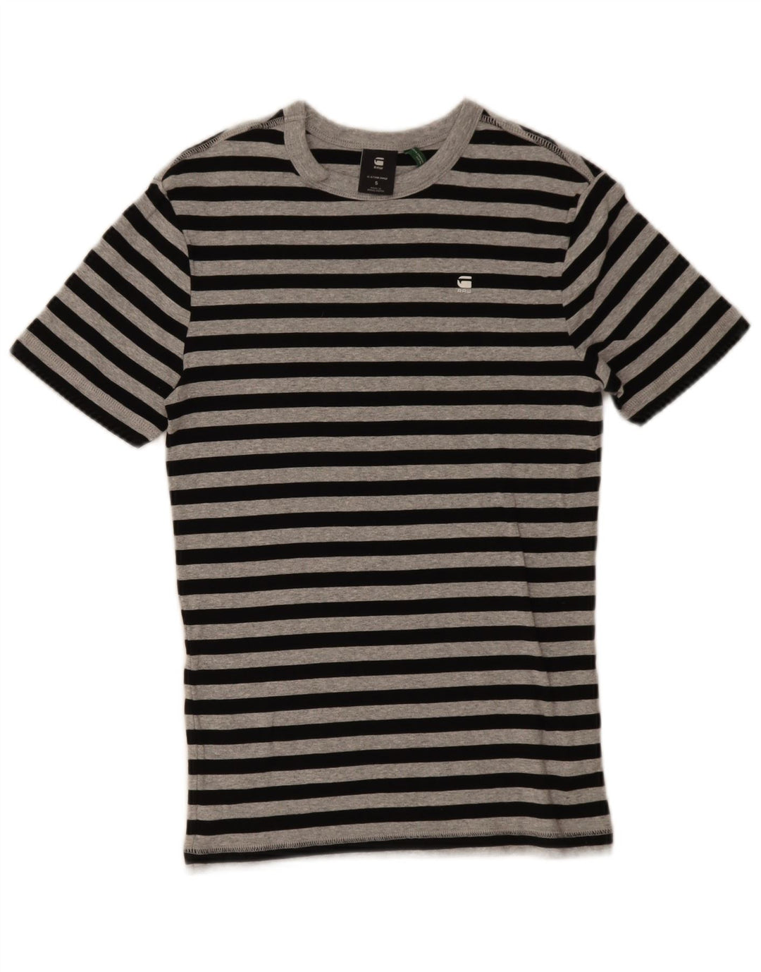 G-STAR Hombre Camiseta Top Small Negro Rayas Algodón