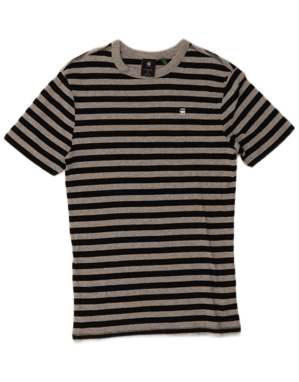 G-STAR Hombre Camiseta Top Small Negro Rayas Algodón