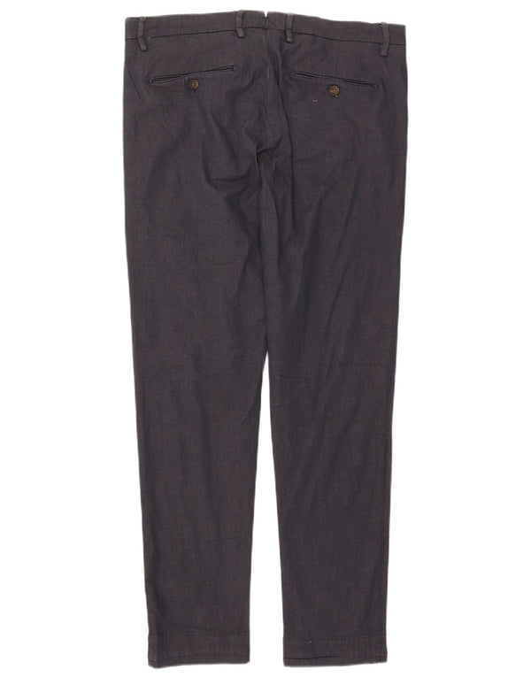 SIVIGLIA Pantalón de traje ajustado para hombre W34 L29 Azul marino
