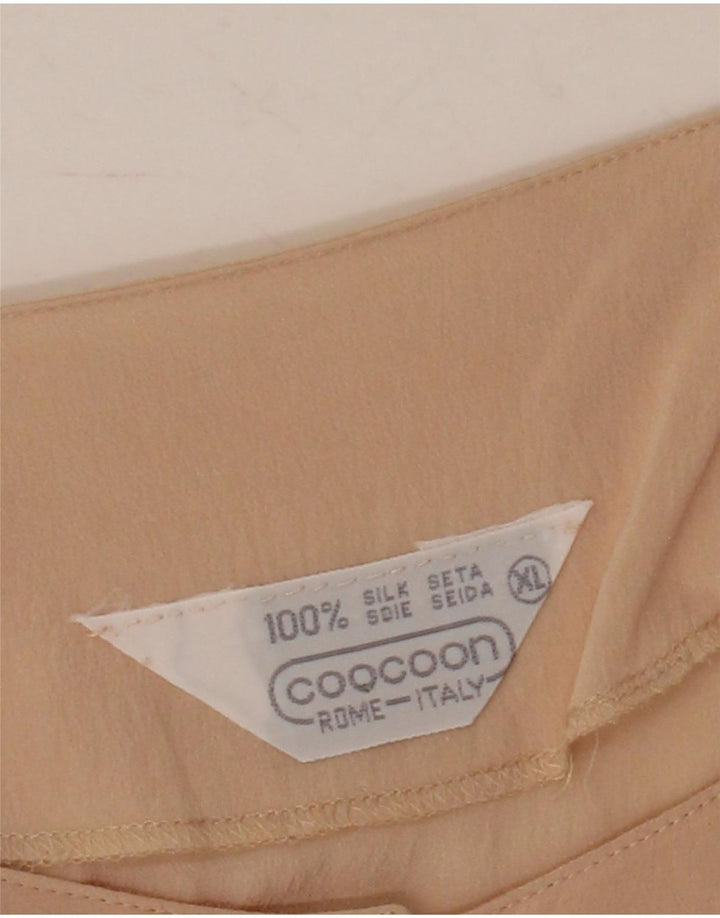 Coocoon Blusa Camisera de Manga Corta para Mujer ES 40 XL Seda Beige