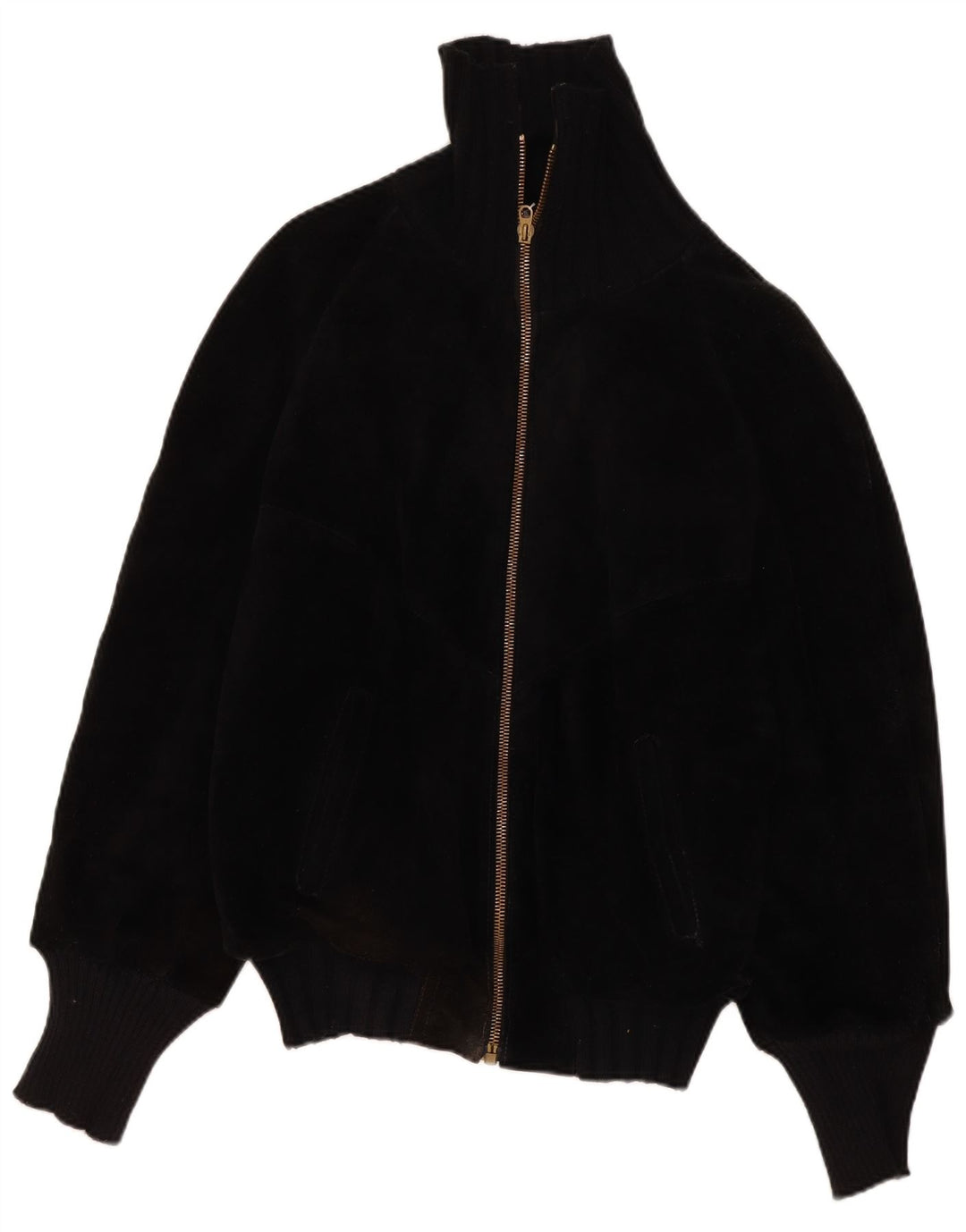 Vintage hombres Sherpa chaqueta de cuero IT 44 XS negro retro