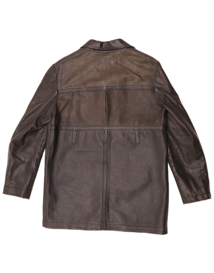 Vintage hombres chaqueta de cuero Reino Unido 36 pequeño marrón