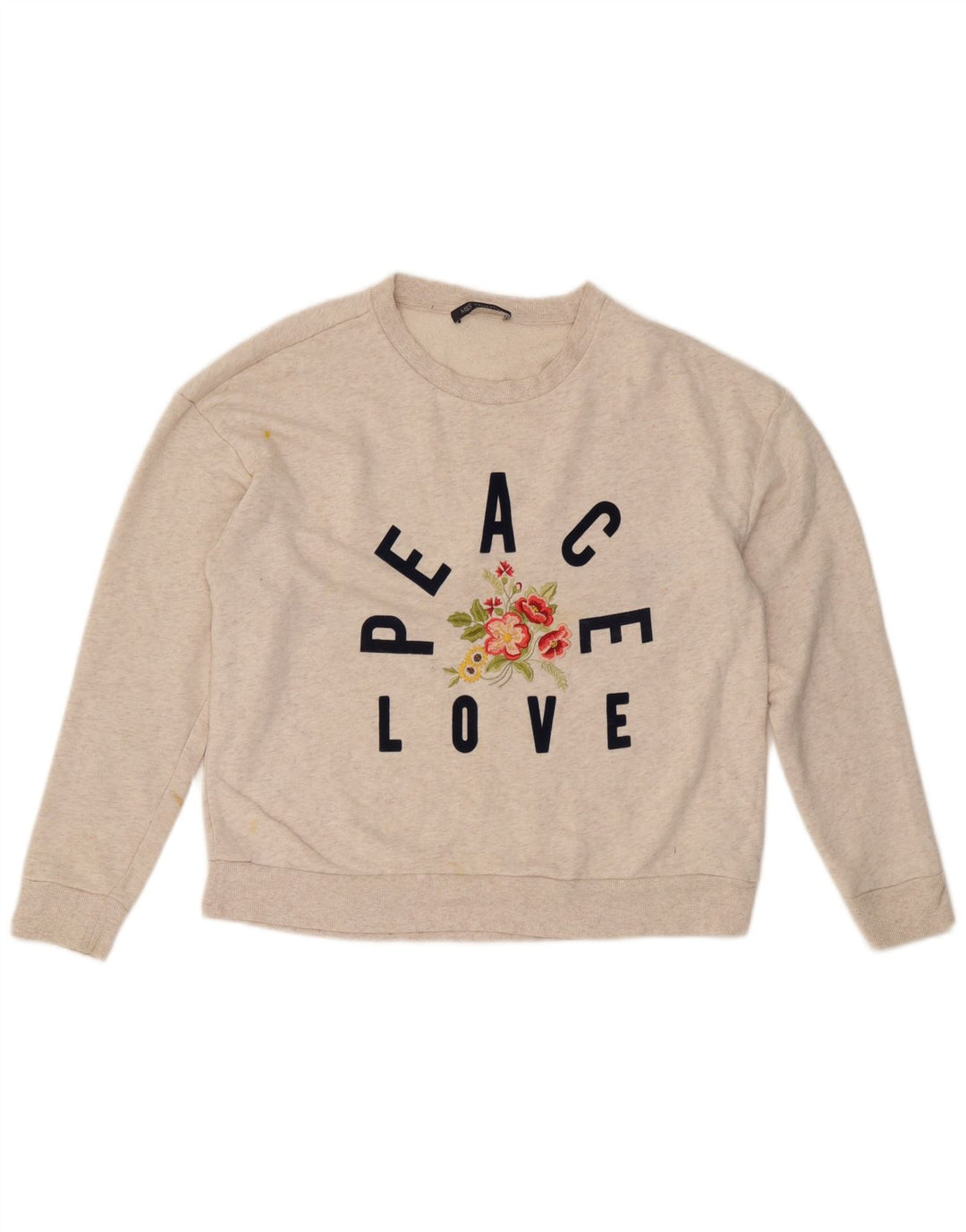 Marks & Spencer Sudadera para mujer Jumper UK 46 Large Off White Floral